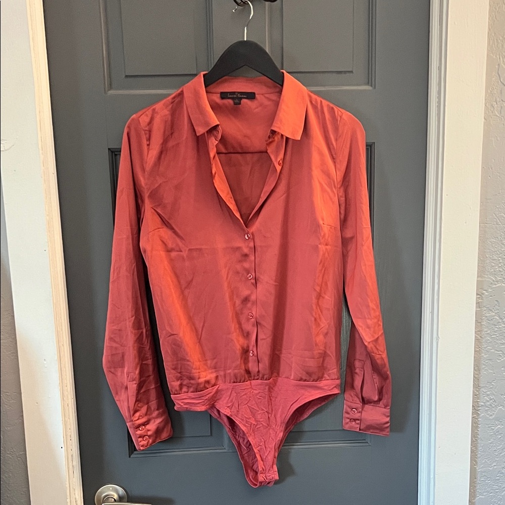 Love Tree Vibrant Coral Blouse Bodysuit HALI